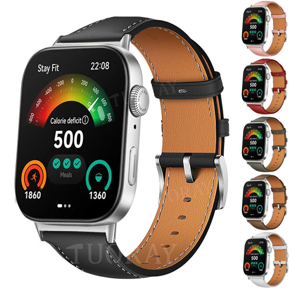 For Huawei Watch Fit 3 Smartwatch Leather Wrist Strap Band Bracelet Replacement