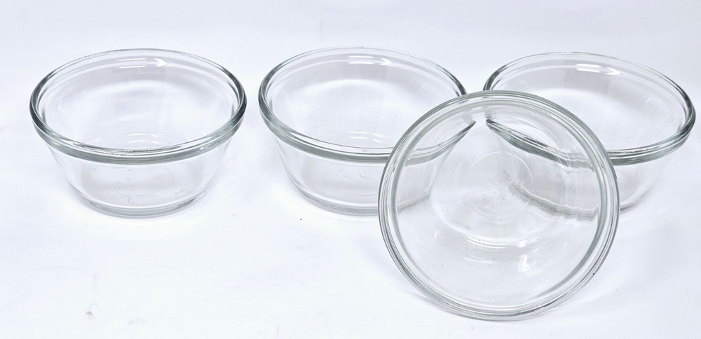 Anchor Hocking 6 oz Clear Glass Dessert Bowls Set of 4 Vintage Like New