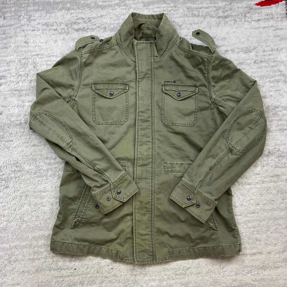 Diesel Military Full Zip Jacket Ladies Extra Large Green Fatigue Paratrooper 90s