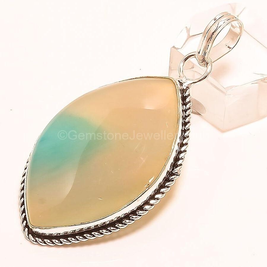 Cyber Monday Botswana Agate Sterling Silver Mothers Day Pendant Gift-image