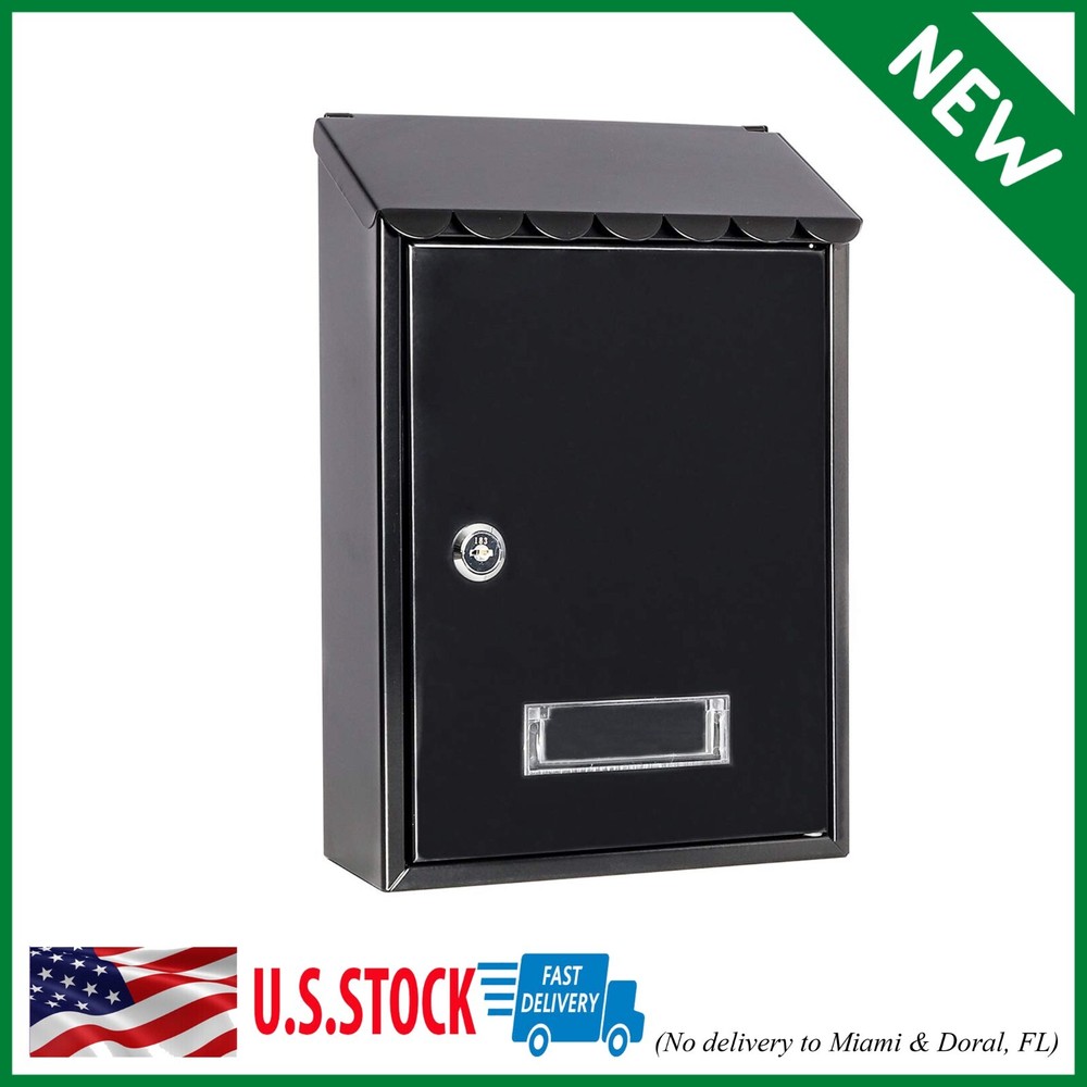 Heavy Duty Locking Wall Mount Mailbox for Secure Outdoor Money Drop