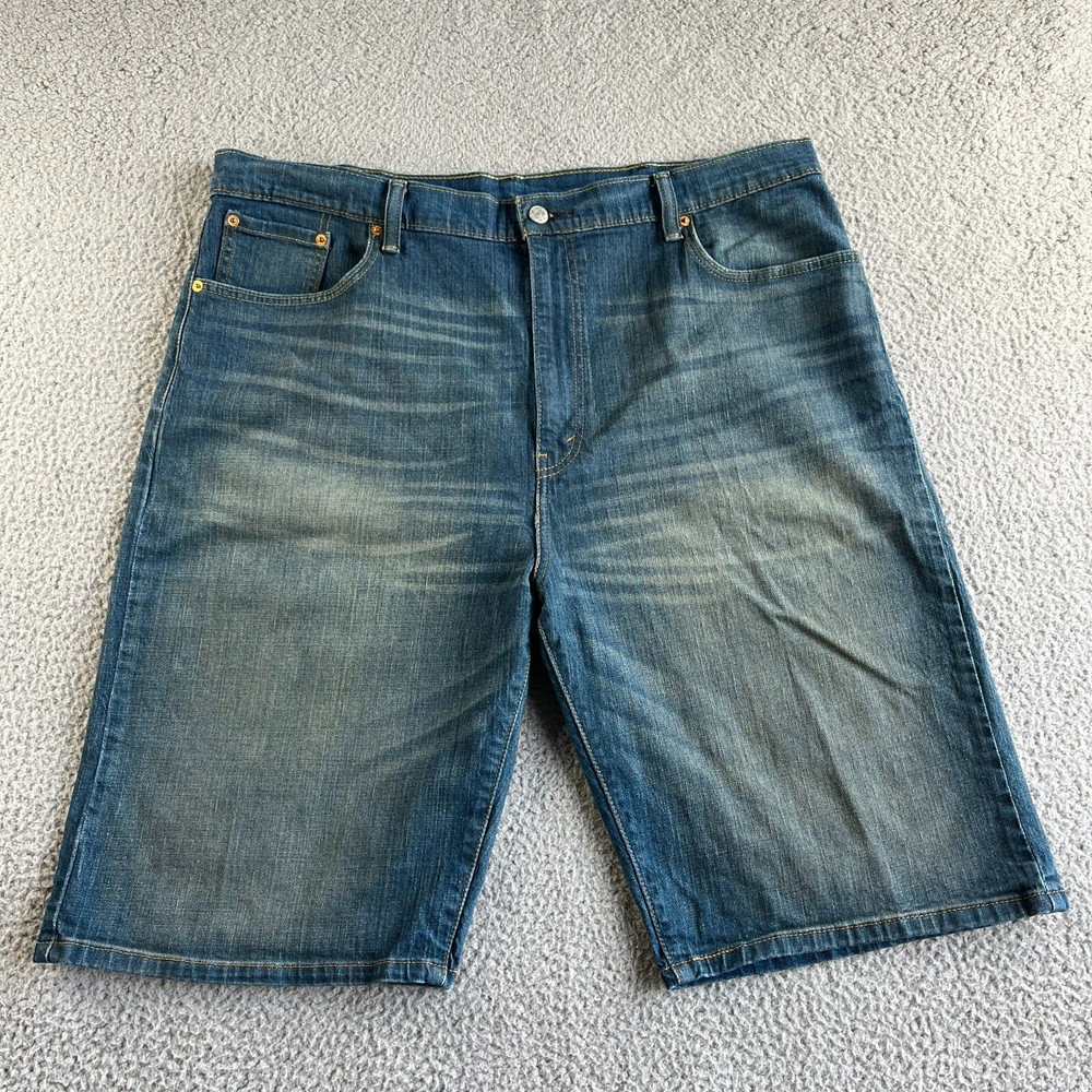 NEW Levis Shorts Mens 42 Blue 569 Bermuda Denim Jean Loose Straight Outdoor Work