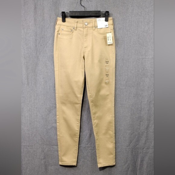 NWT Aeropostale Womens High Rise Stretchy Tan Jegging 2R Comfort Minimalist Casual  