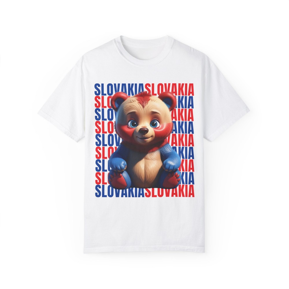 White Football T-shirt - Slovakia Bear - UEFA Euro 2024 Round of 16