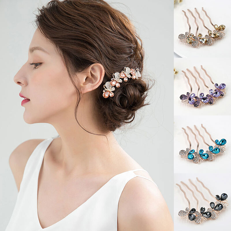 Hair Accessories Crystal Butterfly Hair Clip Wedding Elegant Headpieces
