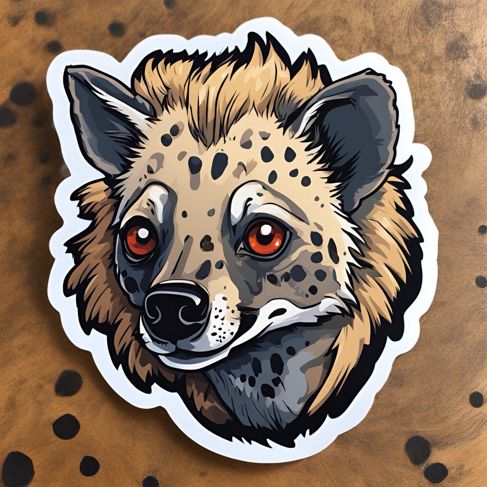 3x2.6” Cute Cartoon Hyena Dog Cartoon sticker ON SALE! Animal Sticker