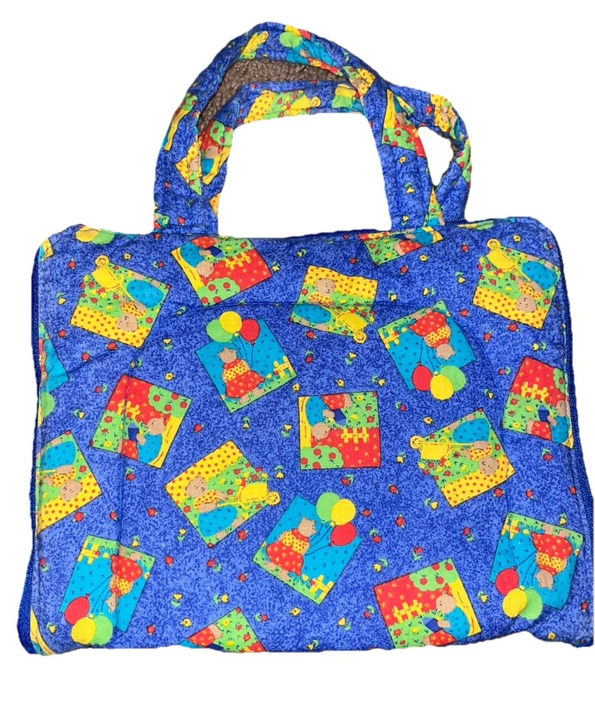 Vintage bear primary color foldable & Portable Diaper Changing pad