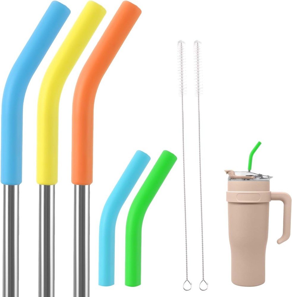 40 oz Tumbler Straw Compatible With Hydraflow,3PCS Stainless Steel 1, colored