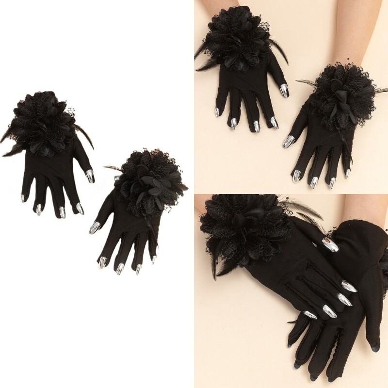 Scary Long Nails Witch Gloves Cosplay Party Costume Accessories Halloween Gloves