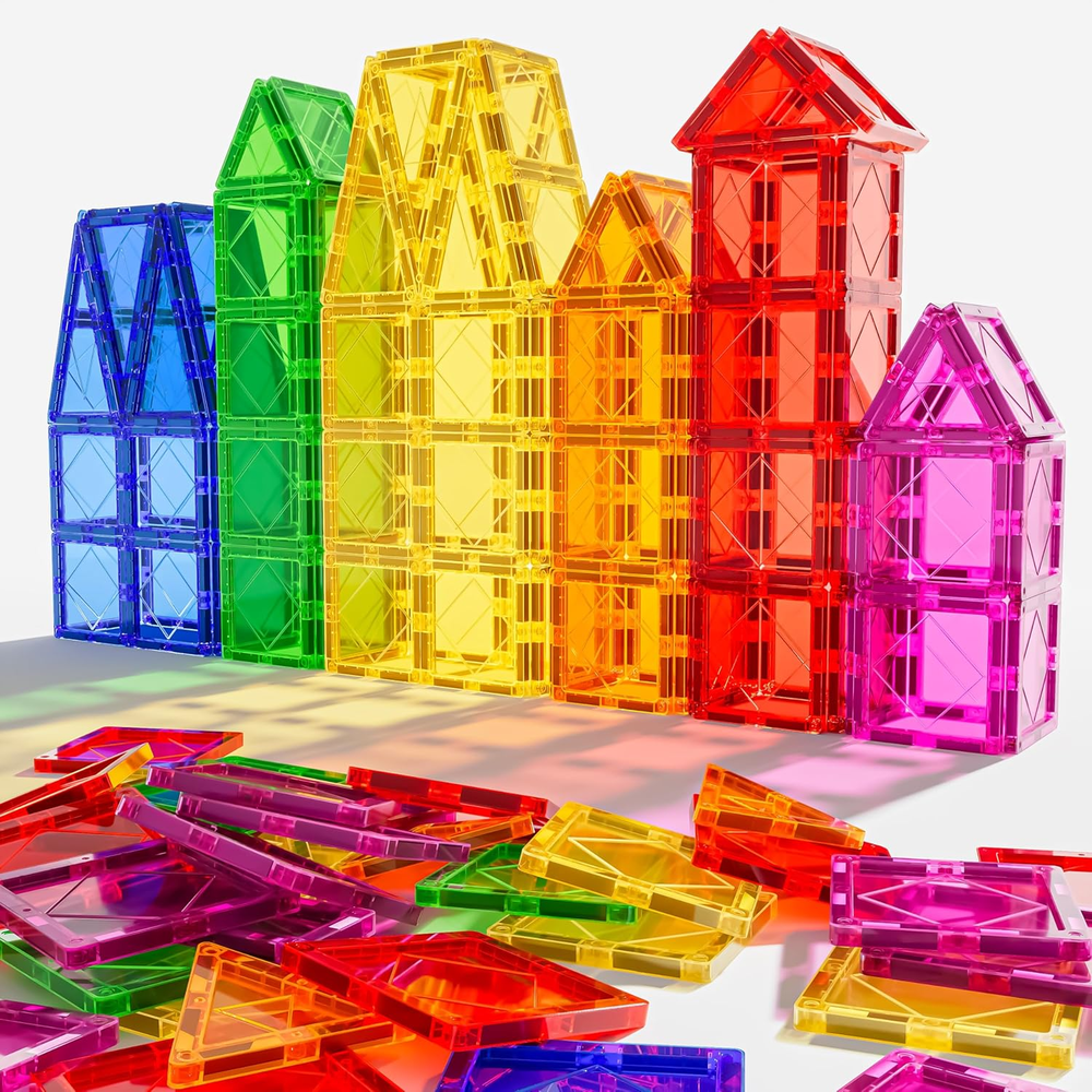 Magnetic Building Blocks for Kids Ages 3-8 Colorful STEM Tiles