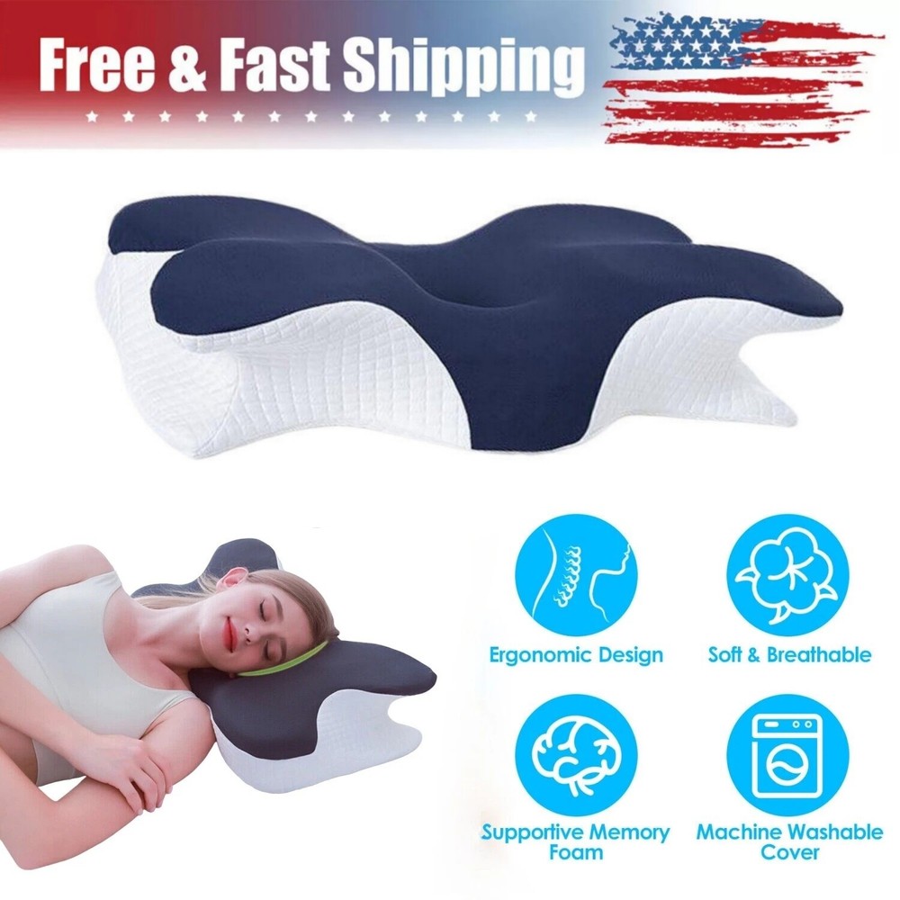 Ergonomic Cervical Memory Foam Pillow for Neck Pain Relief and Support