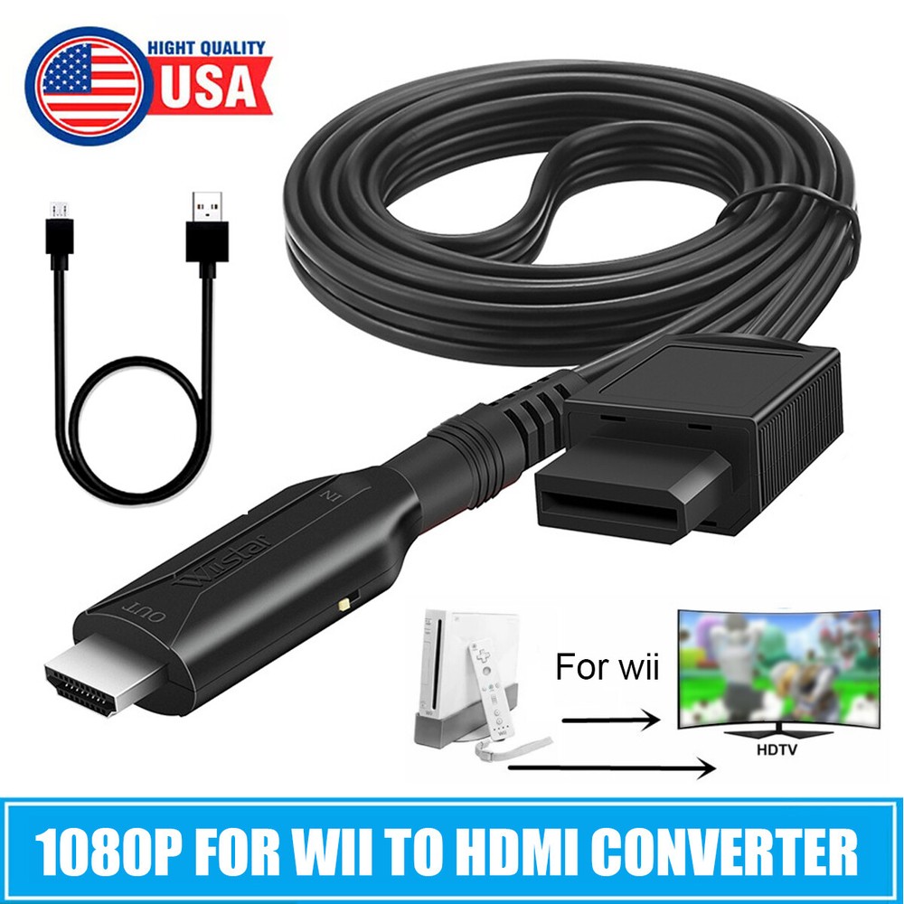 Wii to HDMI Converter 1080P Full HD Plug Play for TV PC Monitor  