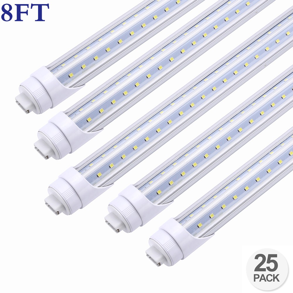 25Pack 8FT 65W Led Shop Light T8 Rotatable R17D HO Base 8 Foot Led Tube Lights