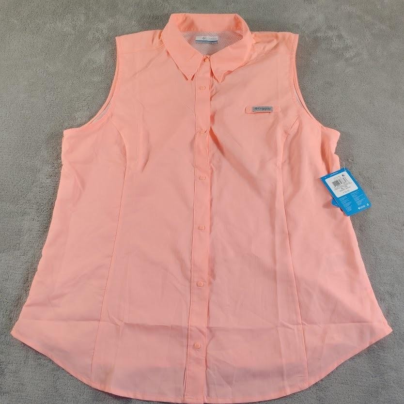 Columbia PFG Tamiami Shirt Womens XL Sleeveless Omni-Shade Fishing New