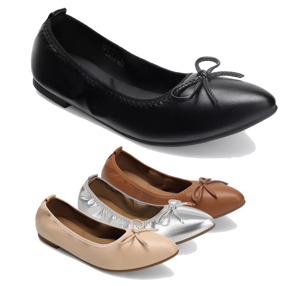 Women Foldable Flats Shoes Pointed Toe Ballet Flats Comfort Slip on Dress Shoes
