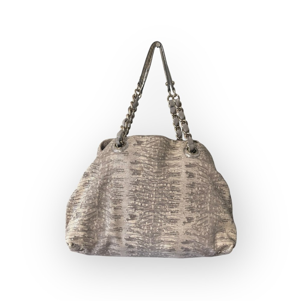 Kate Spade Gray Python Embossed Leather Bag Large