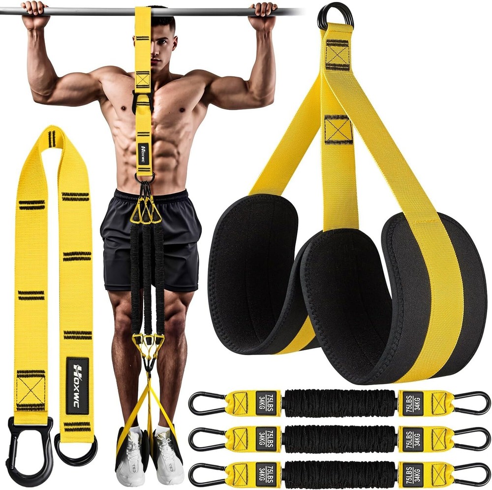 Heavy Duty Adjustable Pull Up Assistance Bands Set of 3 with Comfortable Grip