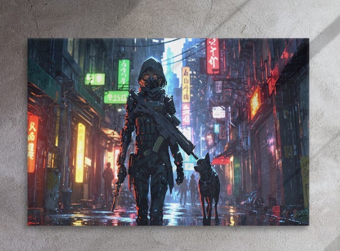 Anime-Style Futuristic Bounty Hunter Digital Art