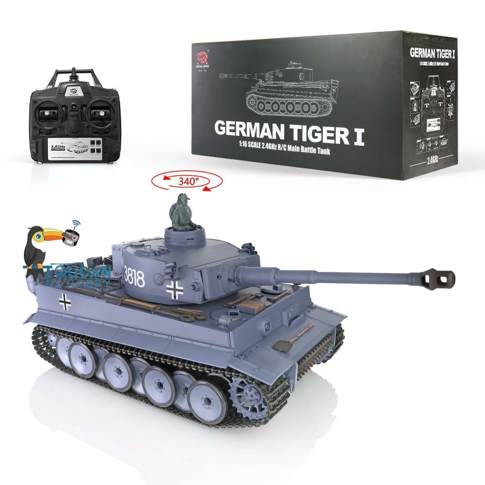 HengLong 1/16 TK7.0 German Tiger I RTR RC Battle Tank 3818 Light Sound IR Battle