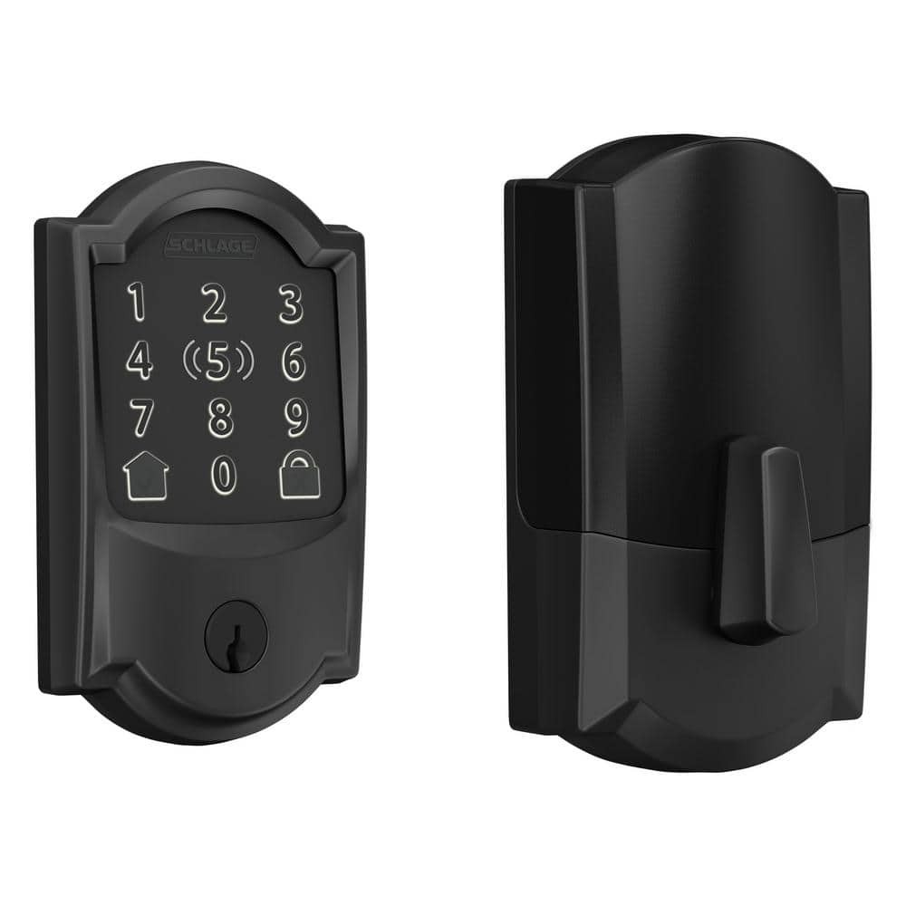 Matte Black Smart WiFi Deadbolt with Alarm by Camelot Encode Plus