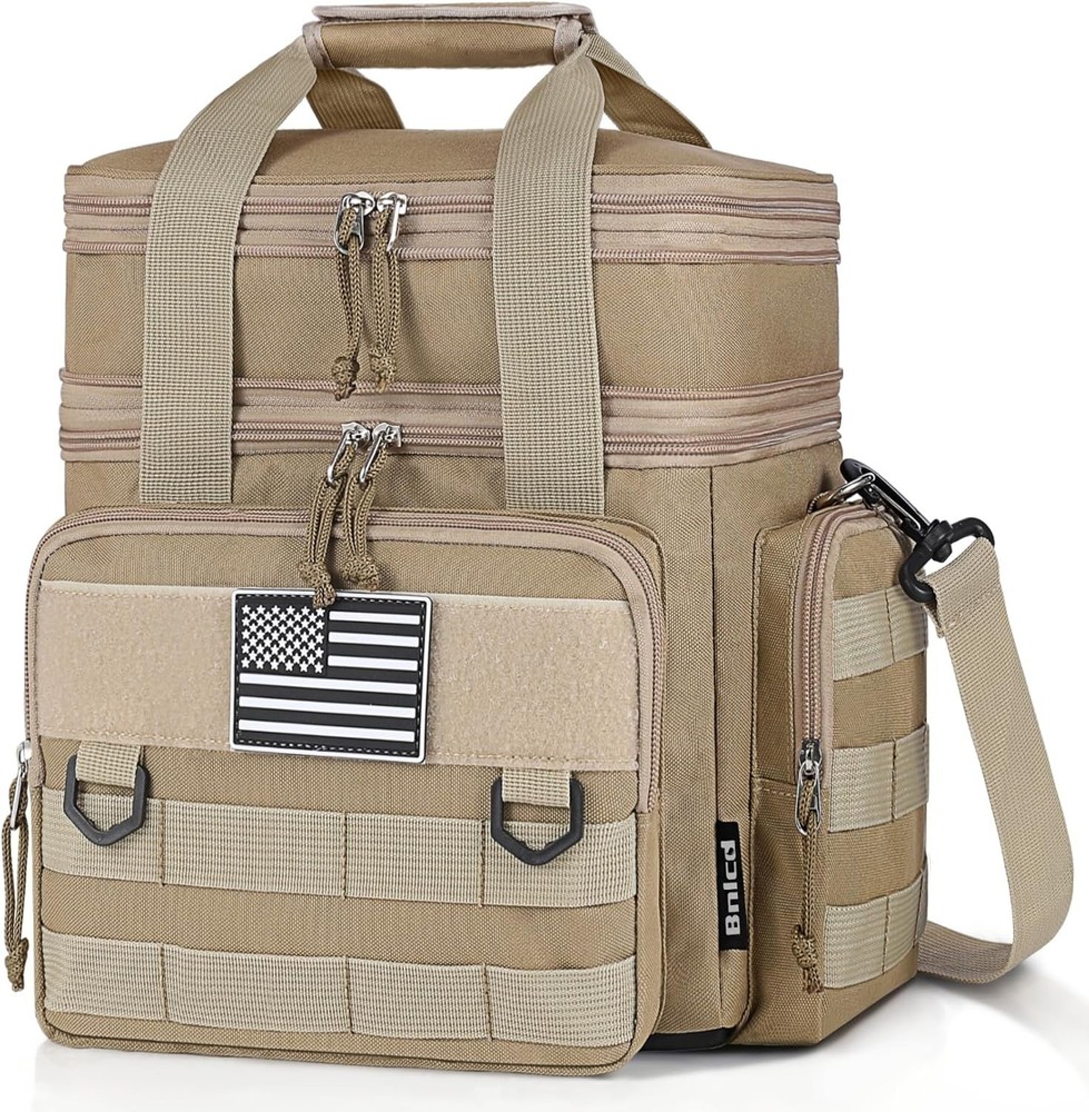 Double Deck Insulated Lunch Box, Expandable Large Lunch Bag Leakproof Cooler Bag