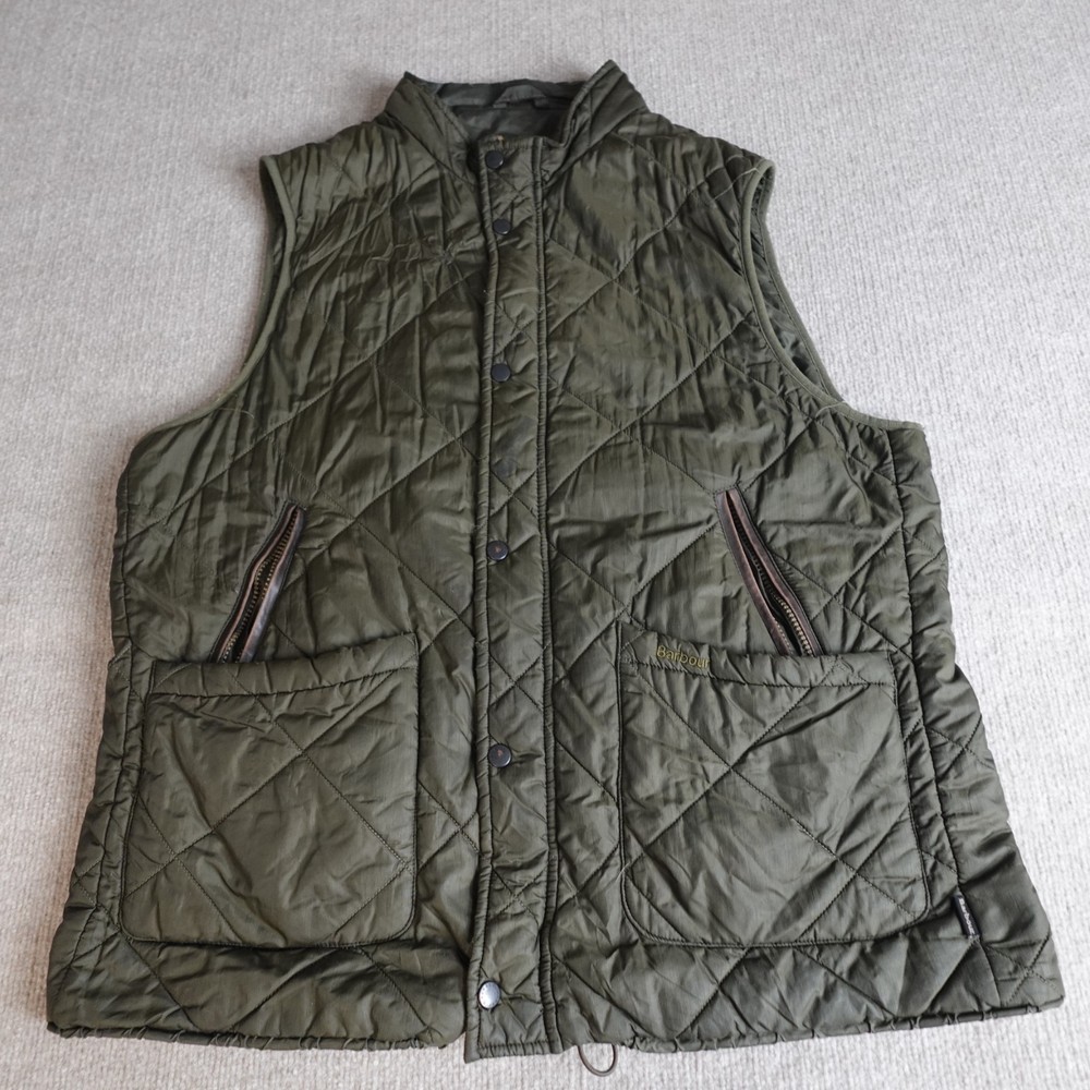 Barbour Vest XL Green Quilted Full Zip