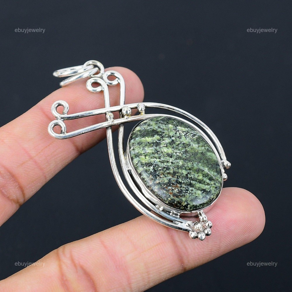 Mothers day Sale Sterling Silver Natural Green Swiss Opal Sister Pendant Jewelry-image