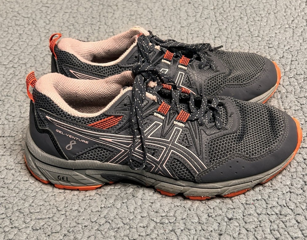 ASICS Gel Venture 8 Dark Grey Running Shoes Sneakers Women's Size 6.5  1012A708