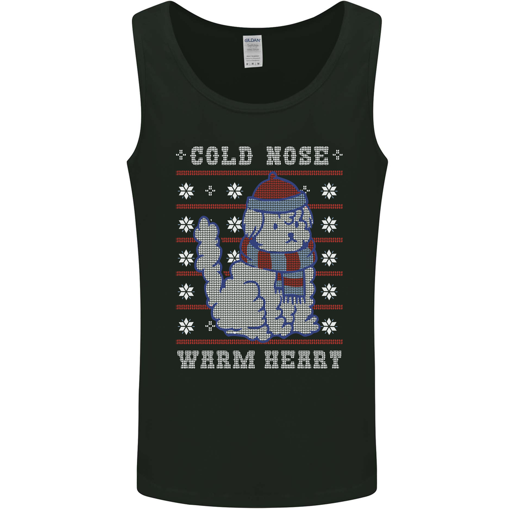 Christmas Dog Cold Nose Warm Heart Xmas Mens Vest Tank Top