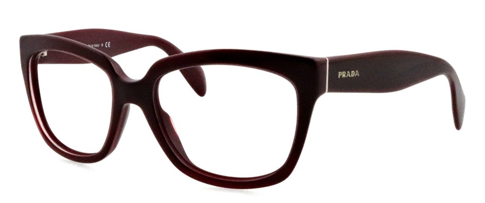 Prada SPR07P UAN-0A6 56mm Dark Red Eyeglass Sunglasses Frames Made in Italy