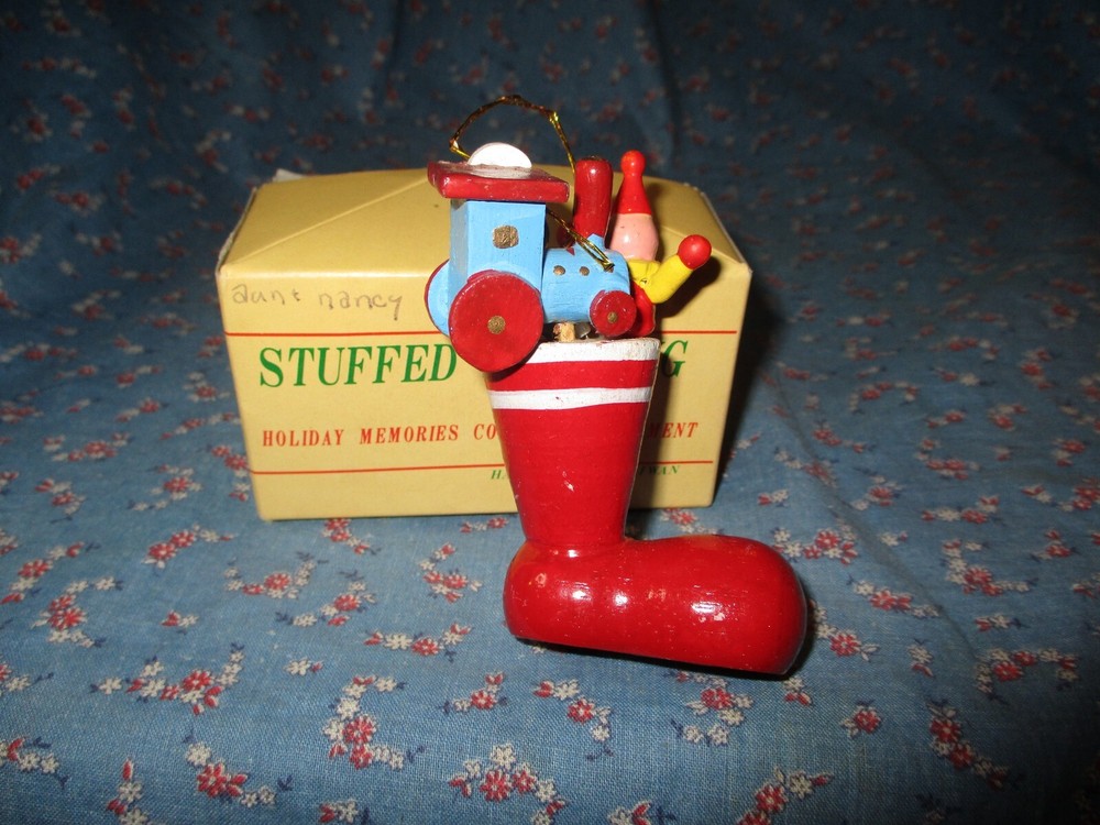 Holiday Memories Collector Ornament Stuffed Stocking Wood