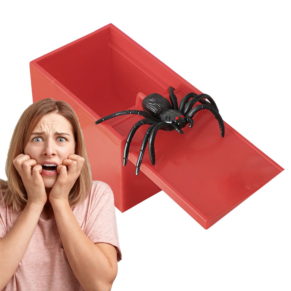 2X Spider Prank Box Fun Scary Toy Practical Joke With Fake Spiders Novelty Gifts