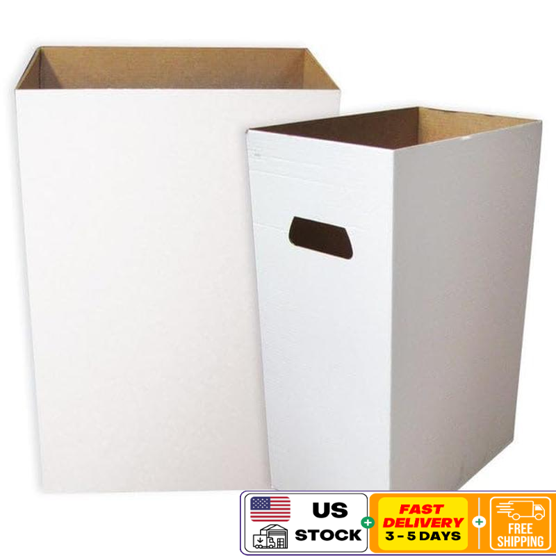 Collapsible Cardboard Trash Cans Sturdy Reusable Recyclable 22.3 Gallon 6-Pack