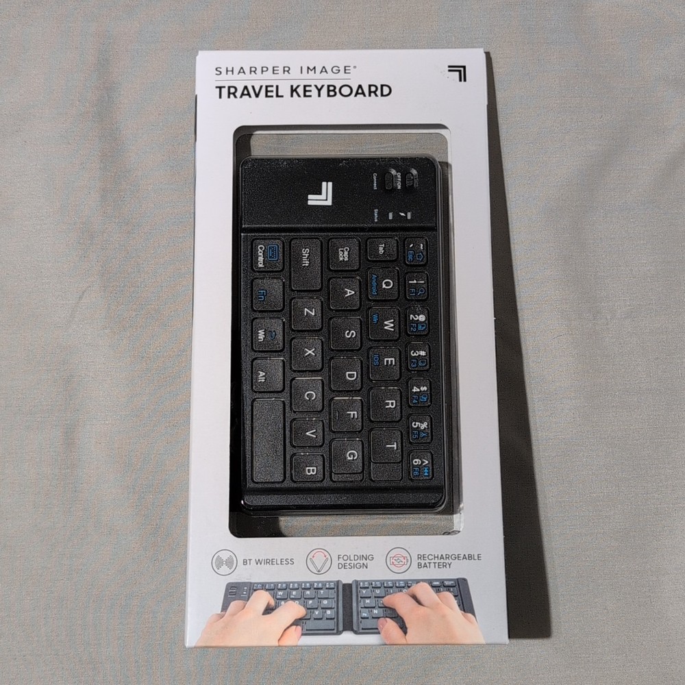 Sharper Image Travel Keyboard Folds BT Wireless Rechargeable