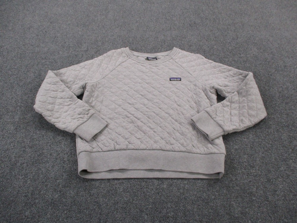 Patagonia Sweatshirt Womens M Gray Organic Cotton Quilted Pullover Casual 25310