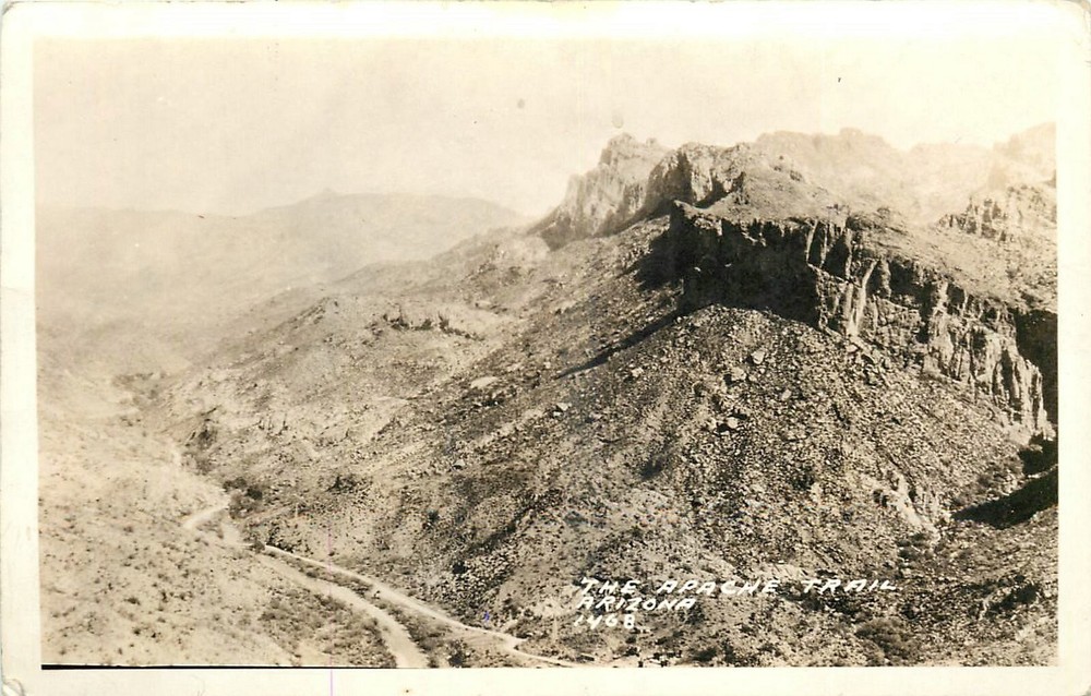 1930s Arizona Apache Trail #1468 Aerial View RPPC Postcard 25-1803