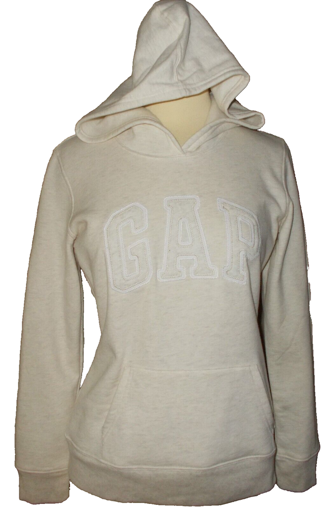 NEW GAP LOGO WOMEN'S SMALL HOODIE SWEATSHIRT CREAM IVORY NEW WITH TAGS NWT