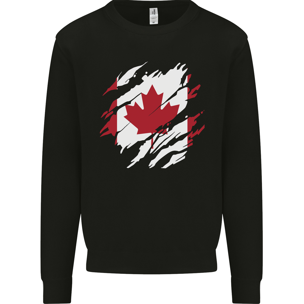 Torn Canada Flag Canadian Day Football Mens Sweatshirt Jumper