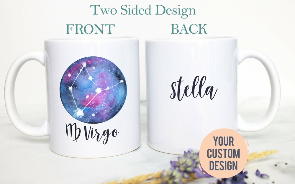 Virgo Mug Personalized Name Zodiac Mug Gift For Her Custom Name Mug Virgo Gift