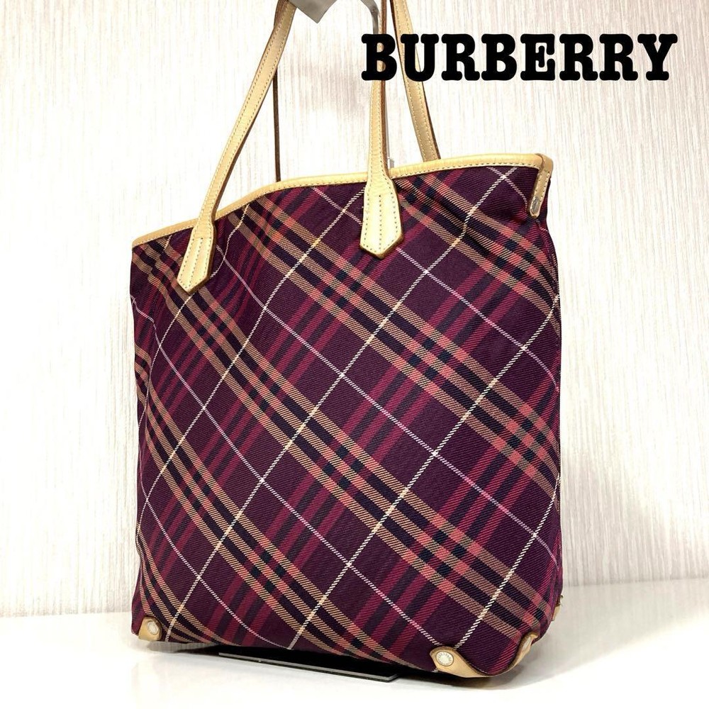 Burberry Blue Label Tote Bag Canvas Leather