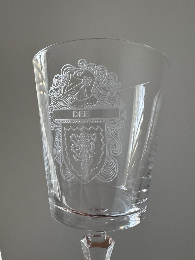 Vintage Bleikristall Lead Crystal Goblets with Family Crest Set of 6