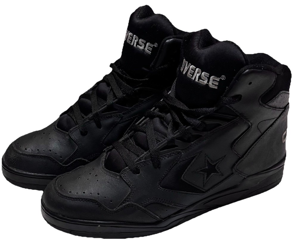 VTG Converse Icon Men’s 11 Black Leather High Top Basketball Shoes IC9407