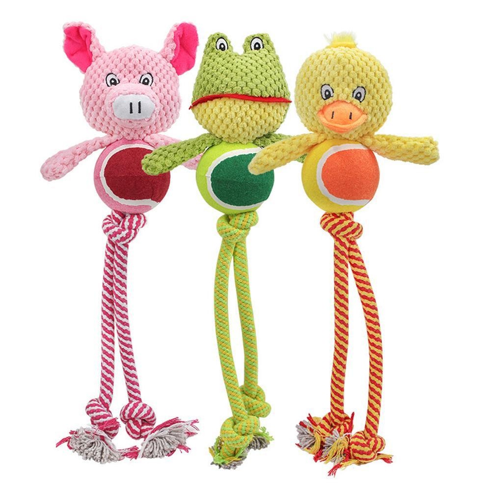 Swinging Dog Toys for Aggressive Chewers Squeaky Teeth Grinding Toys Handm H7K2