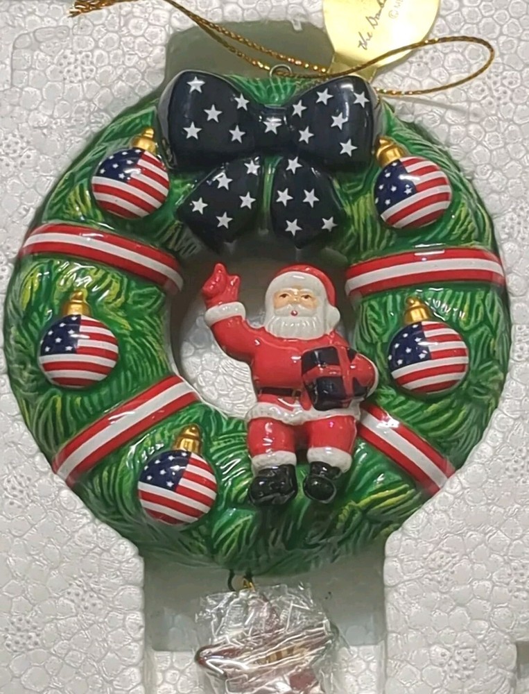 Vintage Danbury Mint Patriotic Christmas Ornament NIB 2016