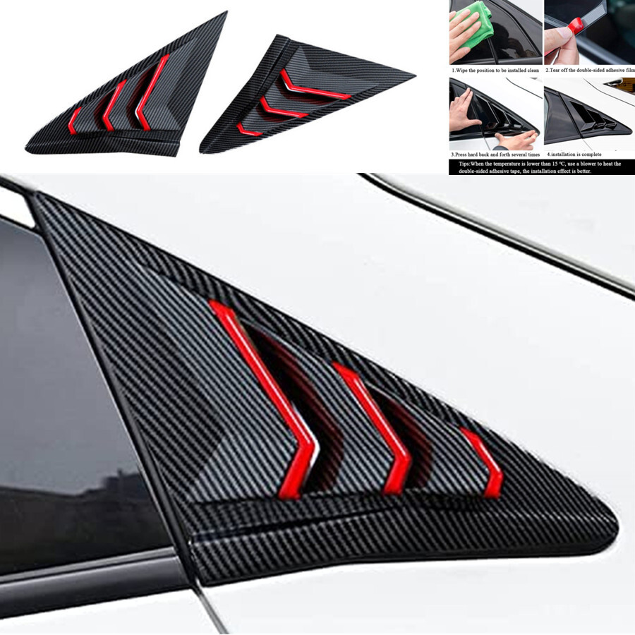 Side Air Vent Window Louver Cover For Honda Civic 2016-21 10th Hatchback Type R