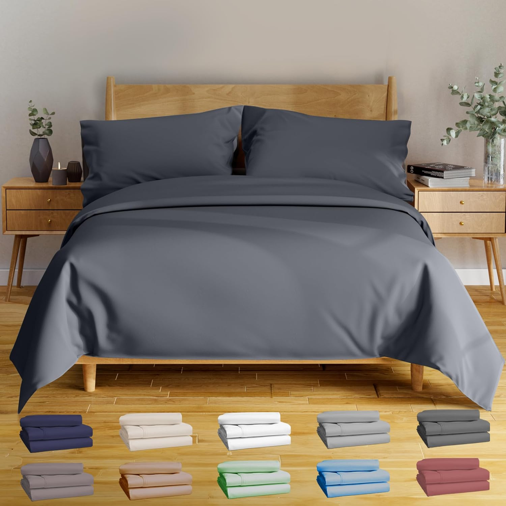 Luxury Queen Sheet Set 100% Bamboo Viscose Soft Breathable Bedding