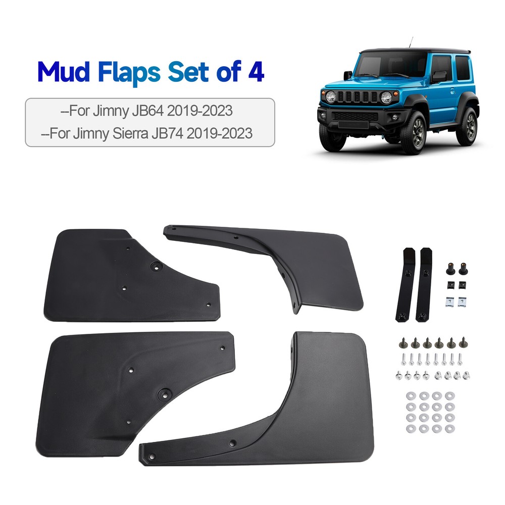 Front and Rear Mud Flaps Fender Mudguard For Suzuki Jimny JB64 JB74 2019-23