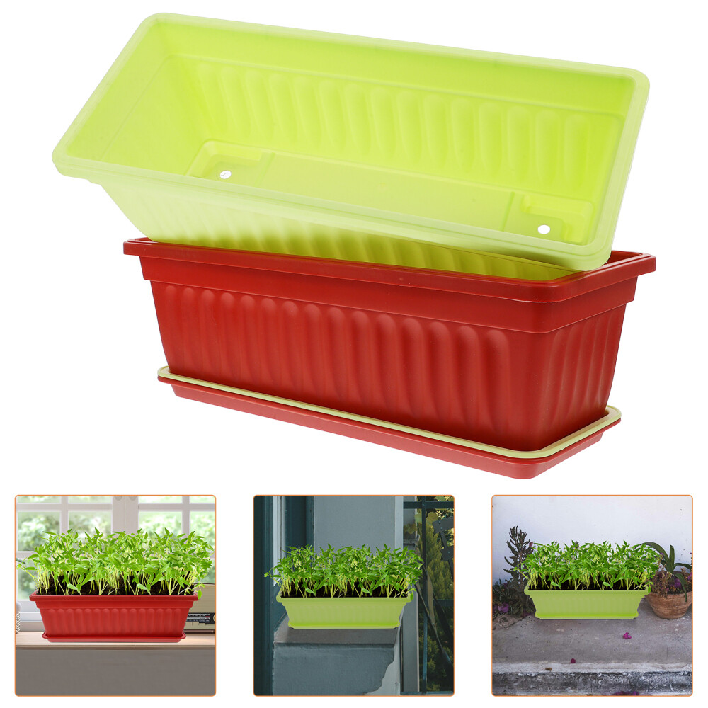 2 Pcs Round Planter Base Bracket Rectangular Flower Pot Baby Travel