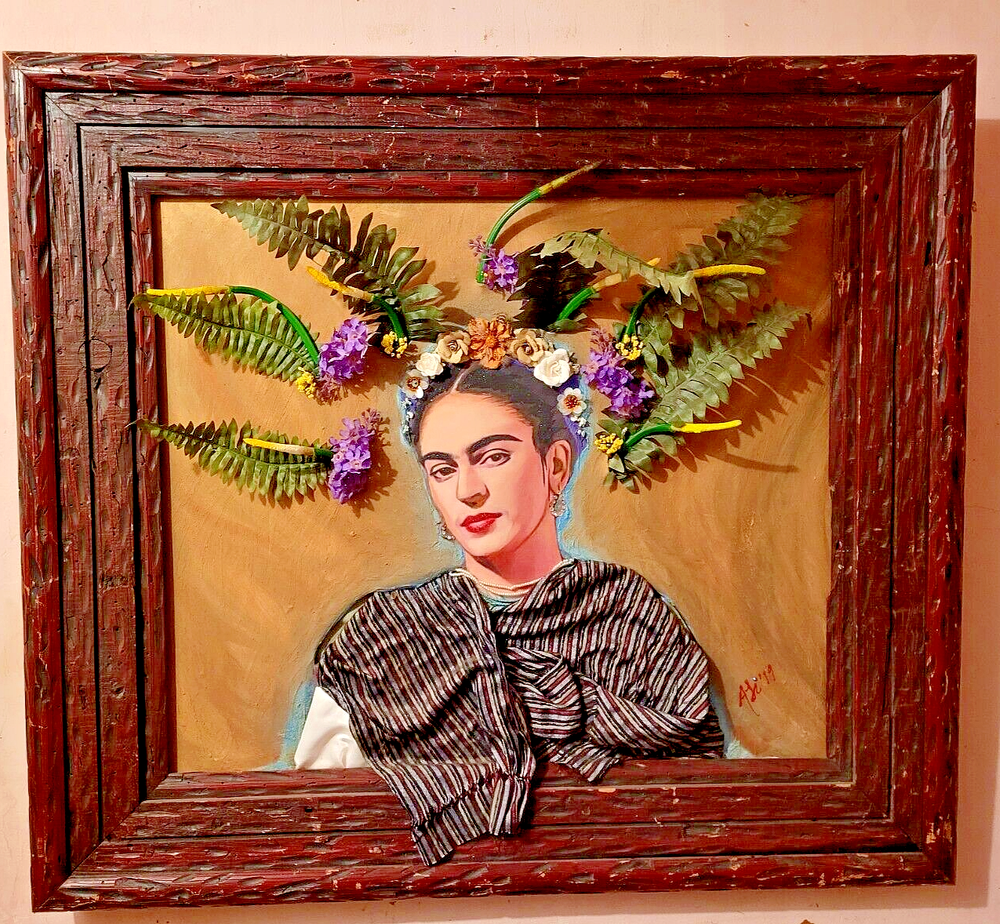 Frida Kahlo with rebozo rayado