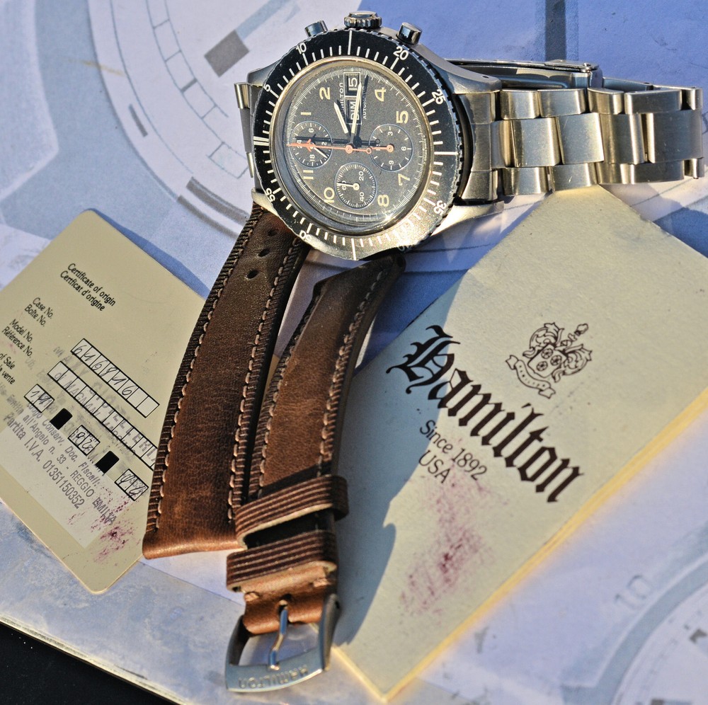 Vintage Hamilton Pilot Chronograph Rare Automatic Lemania 5100 with Warranty